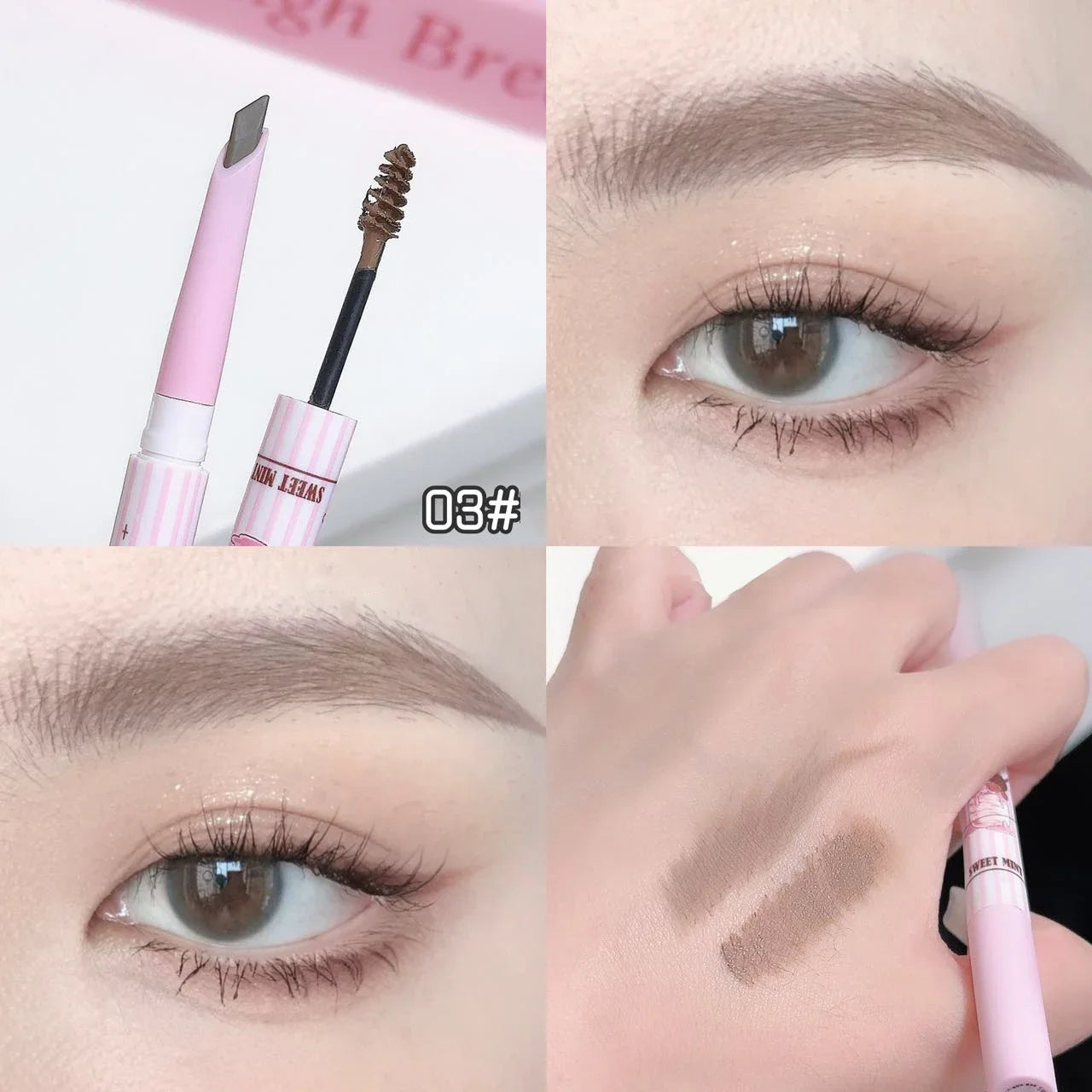 3D Eyebrow Dye Cream Gray Brown Double Head Eyebrow Pencil Long Lasting Waterproof Eye Brow Pen Tint Mascara Enhance Cosmetics
