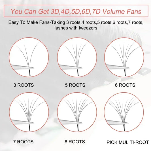 Yelix M Curl Easy Fan Lashes Bloom Individual Eyelash Extension Faux Mink Eyelashes Soft Natural Lash Extension Volume Auto Fans