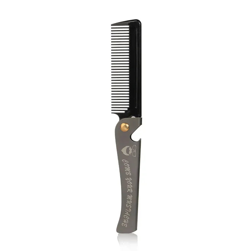 New Foldable comb Folding Pocket Clip Hair Moustache Beard Comb Fashion Men Women Handmade massage hair brush Folding knife comb