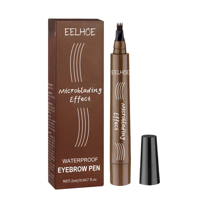 EELHOE Multi Color 4 Forks Eyebrow Pen Natural Plumping Eyebrow Waterproof Sweatproof Lasting Makeup Volumizing Eyebrow Pen
