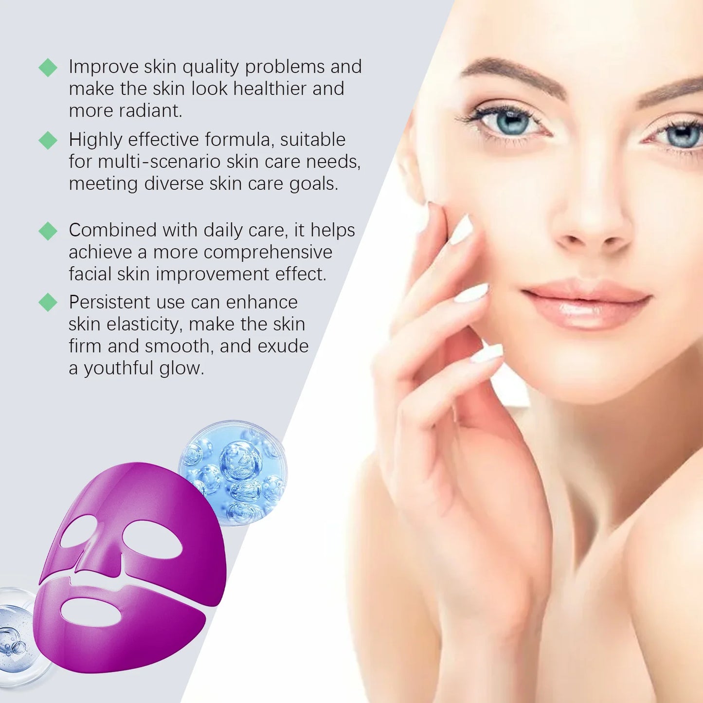 Eelhoe 4pcs Collagen Moisturizing Facial Mask Sheet Pore Minimizing Daily Hydrating Care Overnight Mask Bio Collagen Sheet Mask