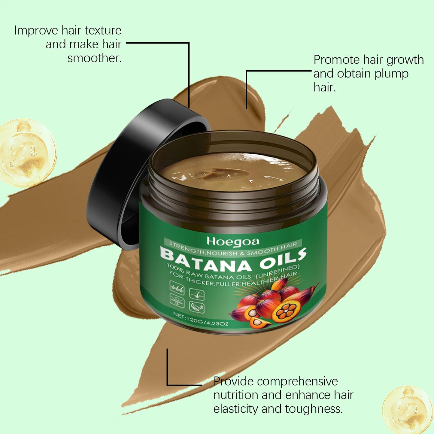 Hoegoa Hair Mask Deep Nourishing Repair Damaged Hair Moisturizing Remove Frizzing Enhance Gloss Improve Smooth Hair Care Mask