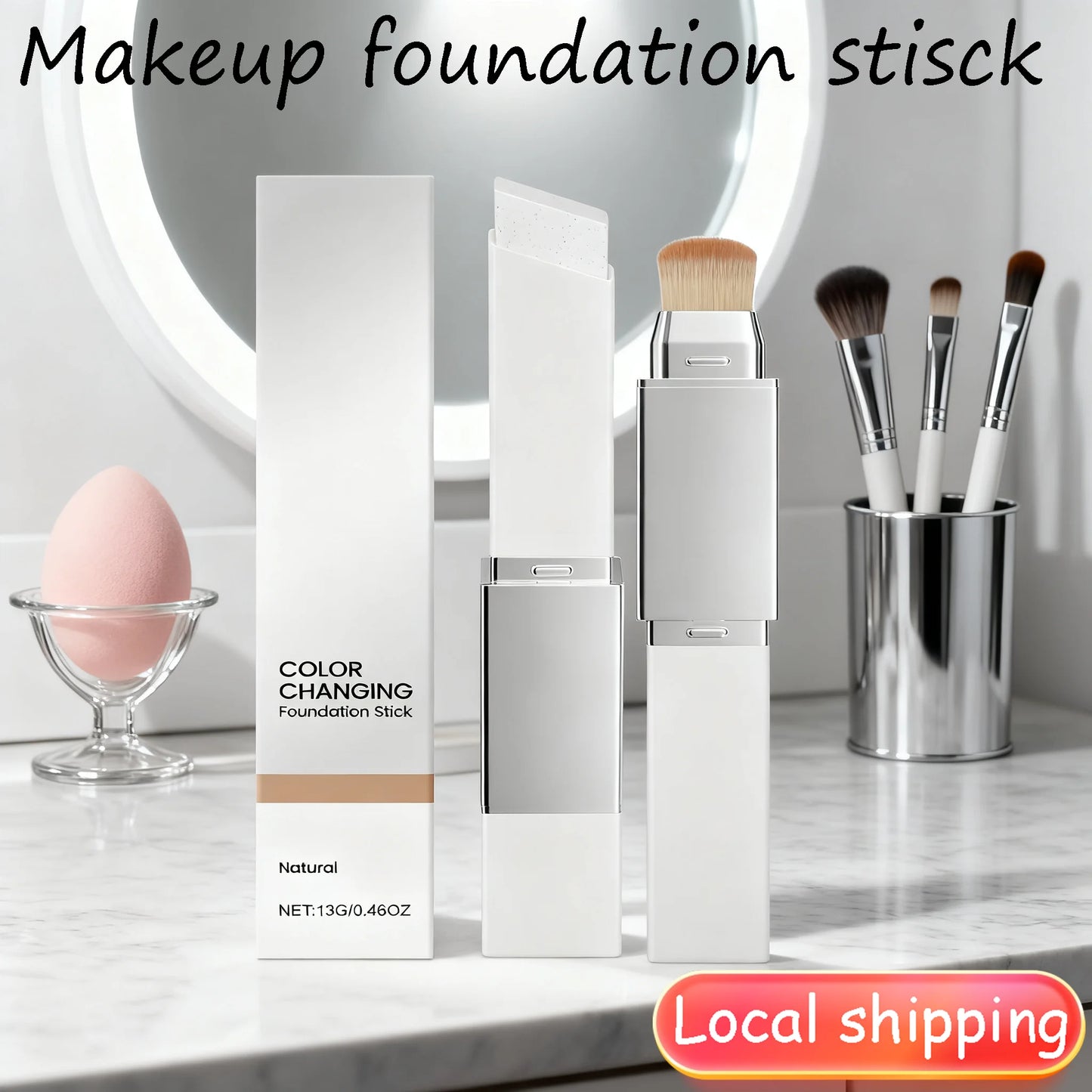 Color-changing 2-in-1 Makeup Foundation Stick Moisturizing Lightweight Brighten Matte Base Makeup Foundation Concealer Makeup