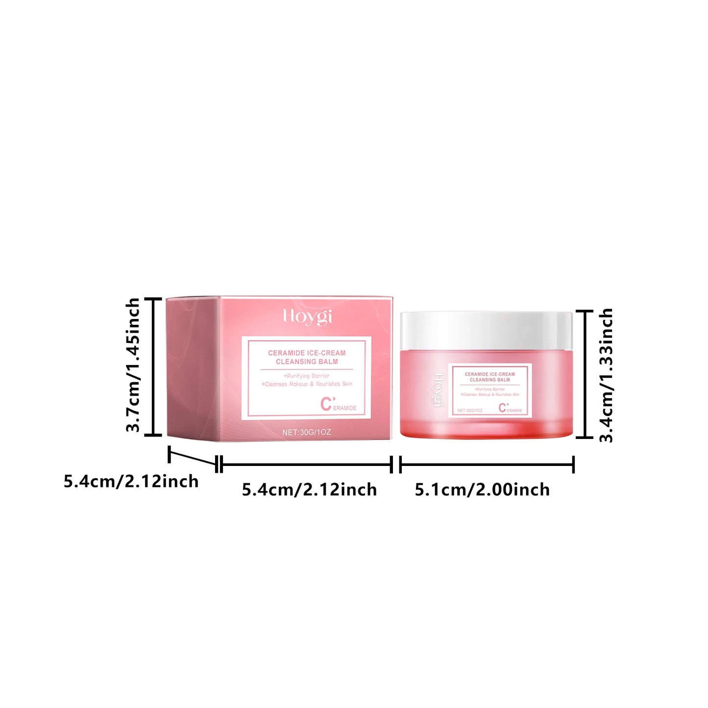 Hoygi Face Makeup Remover Balm Moisturizing Skin No Tight Non-irritating Purifying Pores Shrinking Refreshing Eyes and Lip Clean