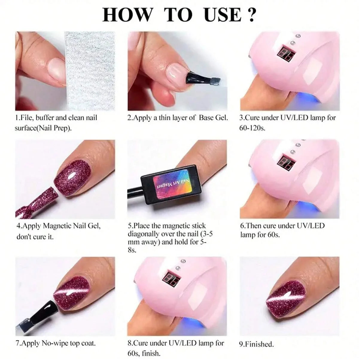 VOKY 7ML Crystal Stone Cat Eye Gel Nail Polish UV/LED Shiny Wide Cat Eye Gel, Classic Holographic Glitter Milky Way Color UV Gel
