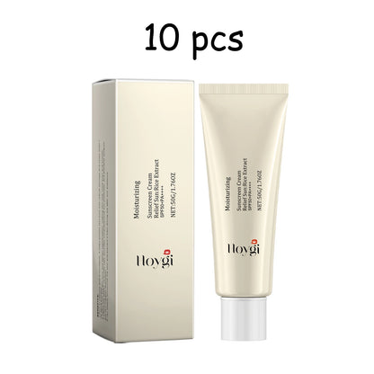 Hoygi Moisturize Sunscreen Cream Non-greasy Prevent UV Lasting Hydrating Soothing Smoothing Face Sunscreen Cream for Summer