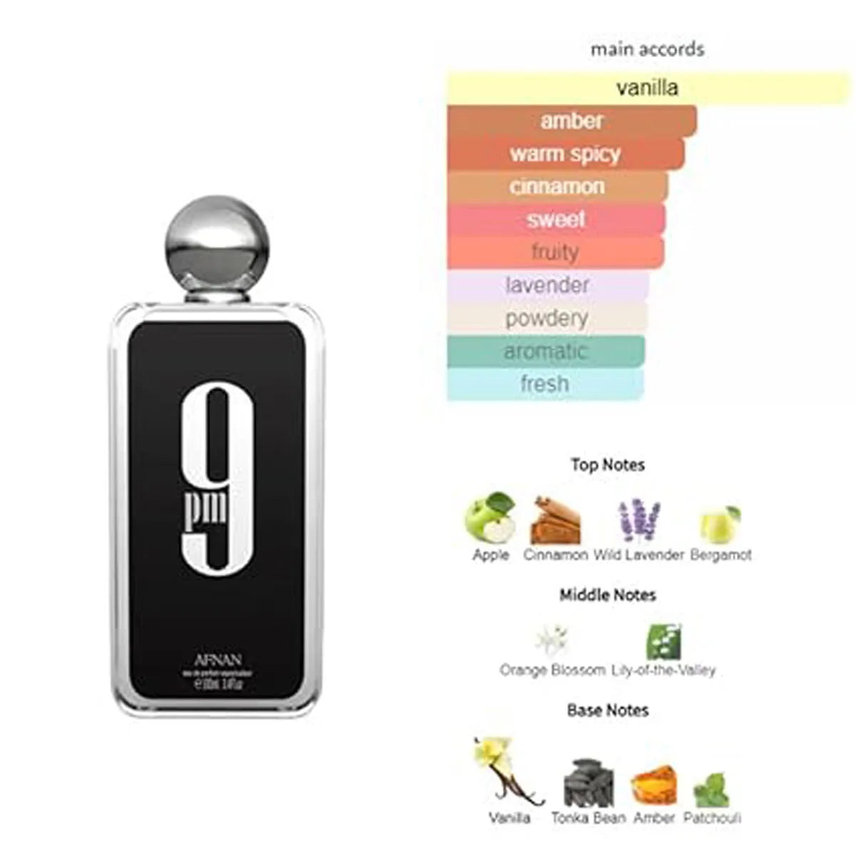 Afnan 9PM Men's Eau De Parfum Intense Spray 3.4 Oz Durable Perfume For Men's Cologne Long-Lasting Scent Perfect Gifts For Lover