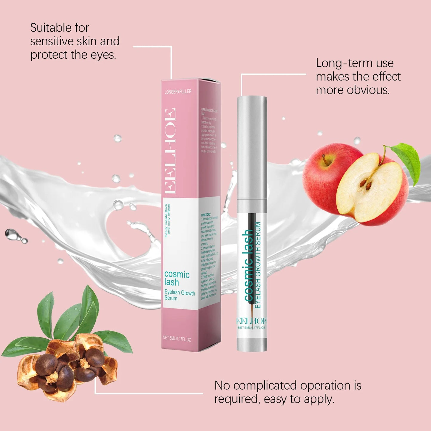 Eelhoe 5ml Eyelash Extension Serum Eyebrow Lash Growth Lengthening Fuller Lasting Moisturizing Thicken Eye Lash Curly Serum