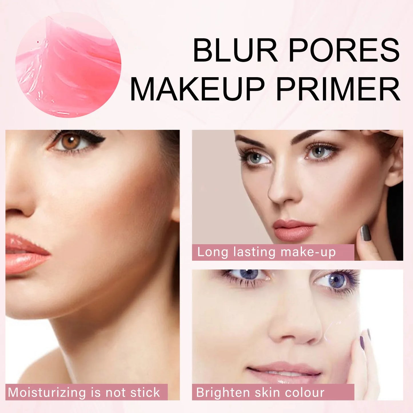 Primer Makeup Base Gel Invisible Pores Shrink Oil Control Brighten Skin Tone Deep Moisturizing Isolation Face Makeup Primer 30g