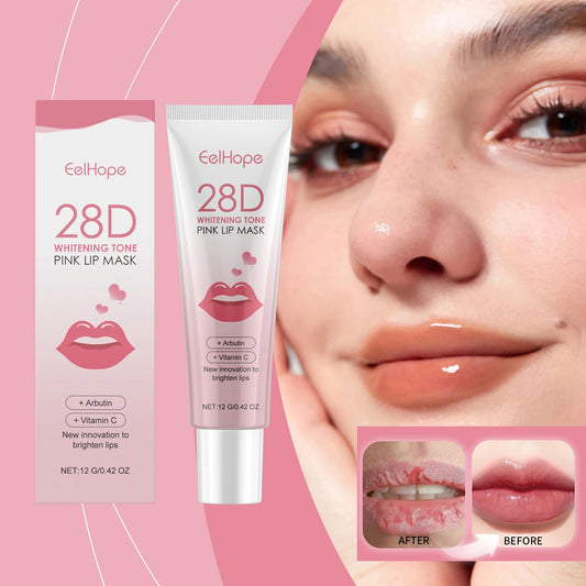 EELHOPE Lip Balm Fade Lip Lines Brightening Lasting Moisturizing Smoothing Skins Improve Lip Gloss Nourishing Pink Lip Mask
