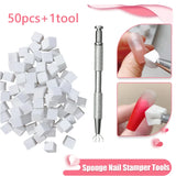 50pcs Sponge Gradient Nail Art Stamper Tools Gel Polish Color Gradient Brush Glitter Powder Dotting Pen For Manicure Tools