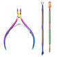 4 Pcs/Set Professional Stainless Steel Nail Cutter Scissor Nippers Muti Function Cuticle Pusher Remover Nail Care Manicure Kits