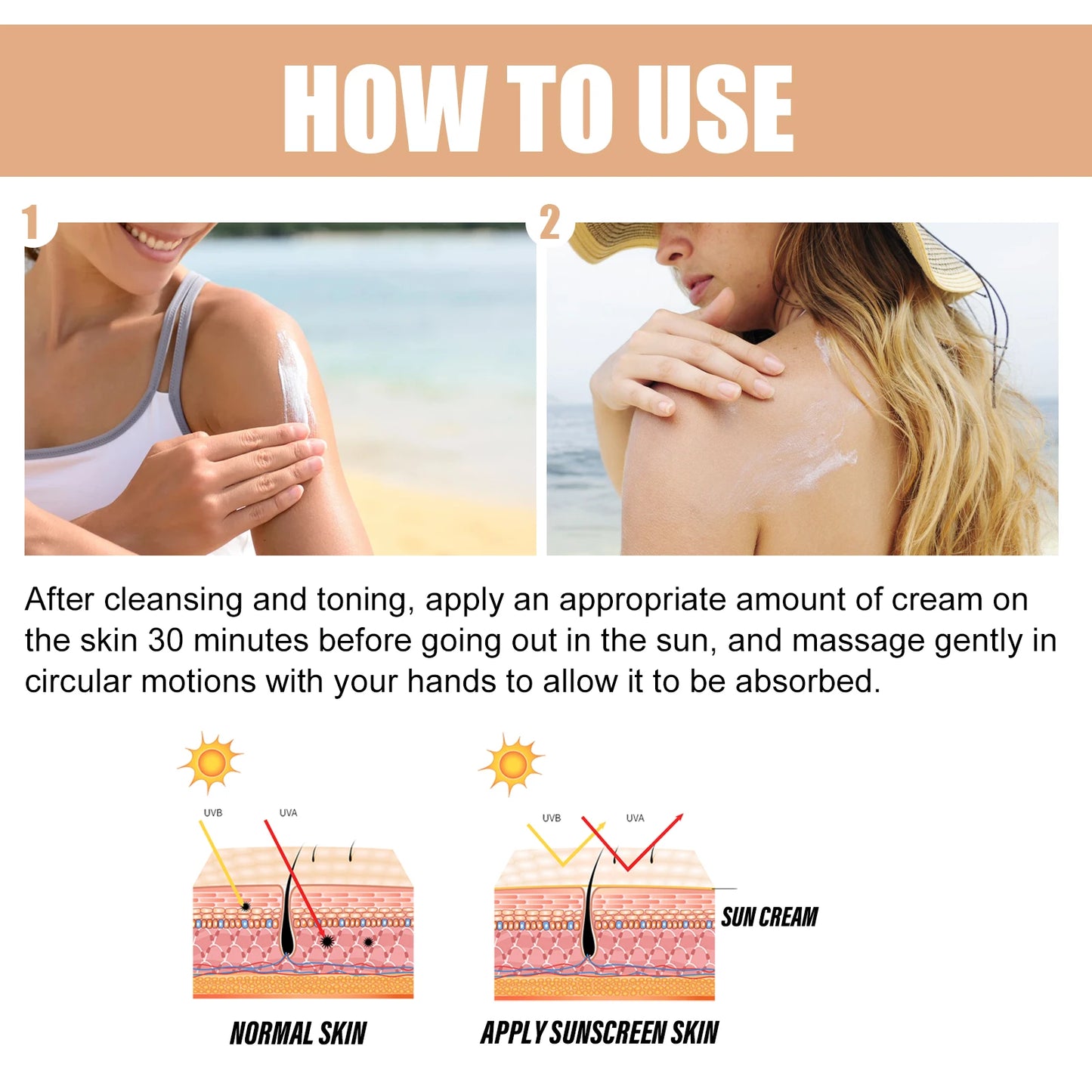 Sunscreen Spf 50+ Uv Shield Reduce Dryness Sunburn Repair Firming Skin Refreshing Oil Control Hydrate Brighten Sun Block Cream