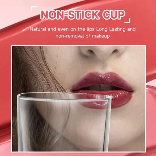 2 In 1 Dual Ended Moisturizing Lipstick & Lip Gloss,Waterproof Proof Lipstick Sealer,Matte & Mirror,Long Lasting,Non-Stick Cup
