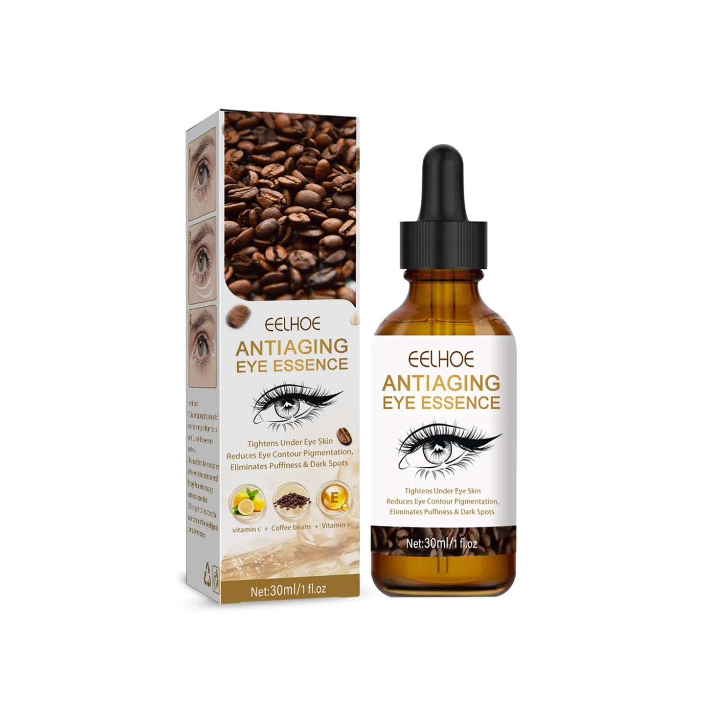 Eelhoe Anti-aging Eye Serum Removes Eye Bags Reduces Pores and Fine Lines Lighens Wrinkles and Dark Circles Eye Care Essence