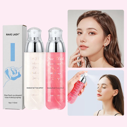 Rave Lady 115ml Face Moisturizing Spray Toner Star Flash Quicksand Rose Facial Moisturize Before Makeup Spray Body Skin Care