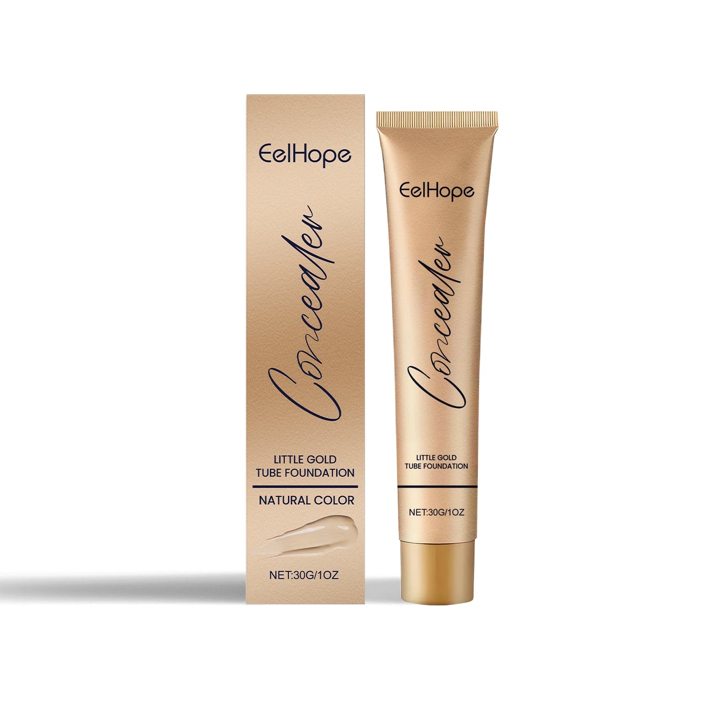 Foundation Concealer Improve Skin Elasticity Brighten Complexion Not Easy Remove Makeup Moisturizing Gold Tube Liquid Foundation