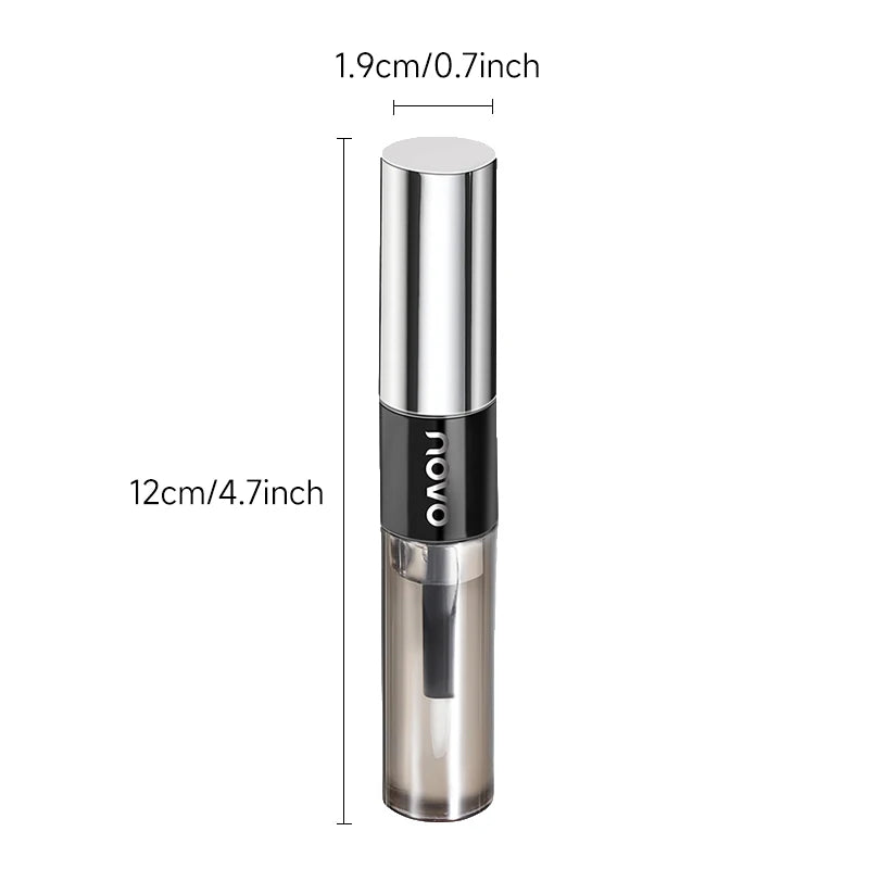 2 In 1 Dual Ended Moisturizing Lipstick & Lip Gloss,Waterproof Proof Lipstick Sealer,Matte & Mirror,Long Lasting,Non-Stick Cup