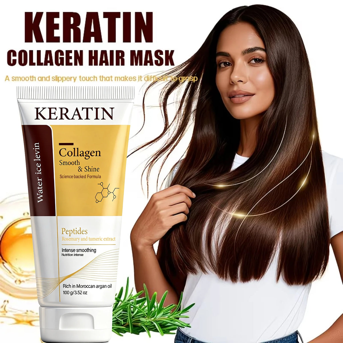 Keratin Collagen Hair Mask with Argan Oil, Intense Smoothing & Shine Hair Care
