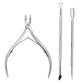 4 Pcs/Set Professional Stainless Steel Nail Cutter Scissor Nippers Muti Function Cuticle Pusher Remover Nail Care Manicure Kits
