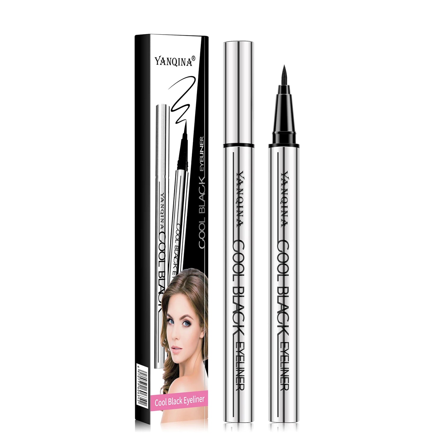 Quick-Drying Liquid Eyeliner, Waterproof, Smudge-Proof, Long-Lasting Black, Ideal for Beginners