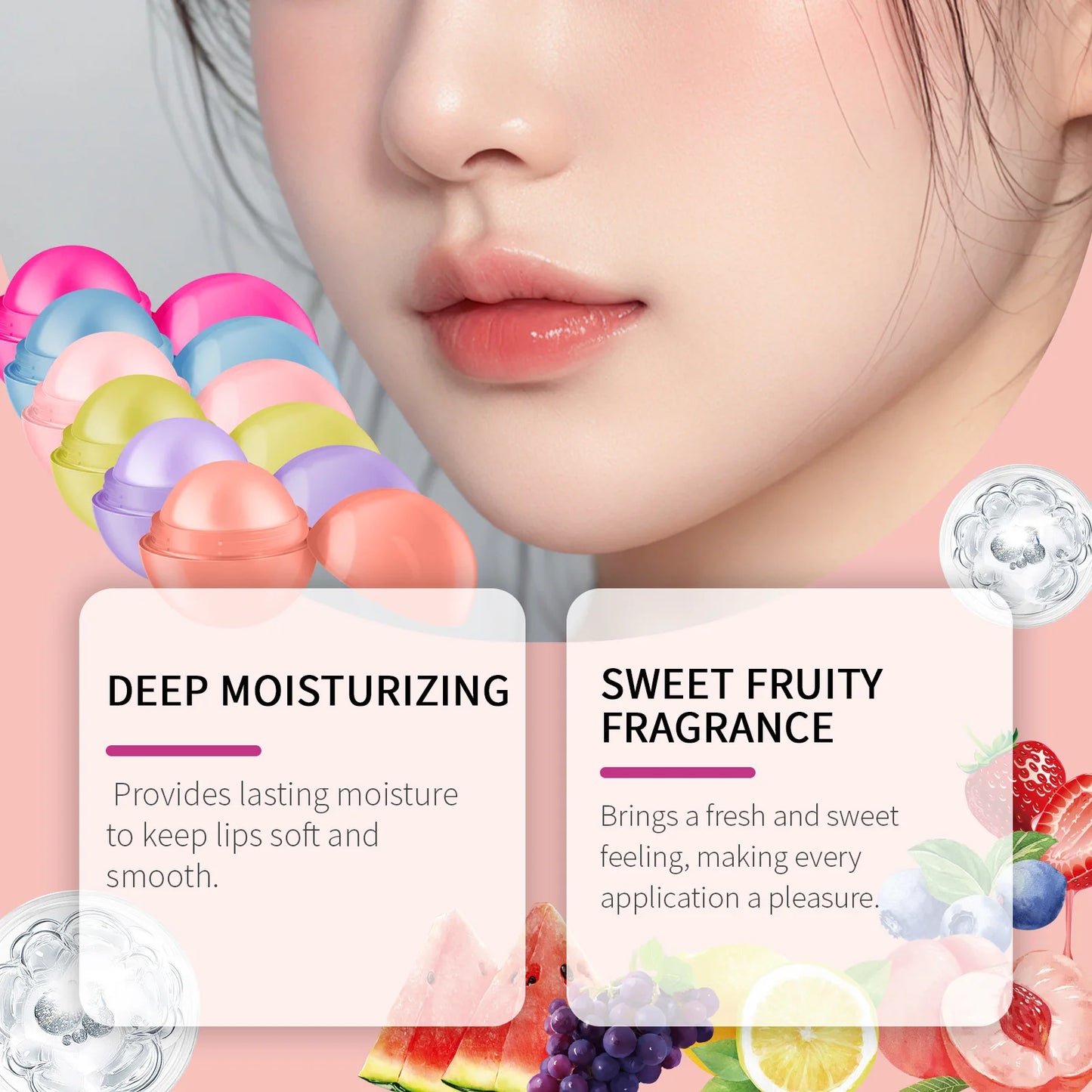 Eelhope 10g Fruit Moisturizing Lip Balm Hydrating Overnight Lasting Lip Plumper Reduce Lip Lines Repair Cracking Lips Care Balm