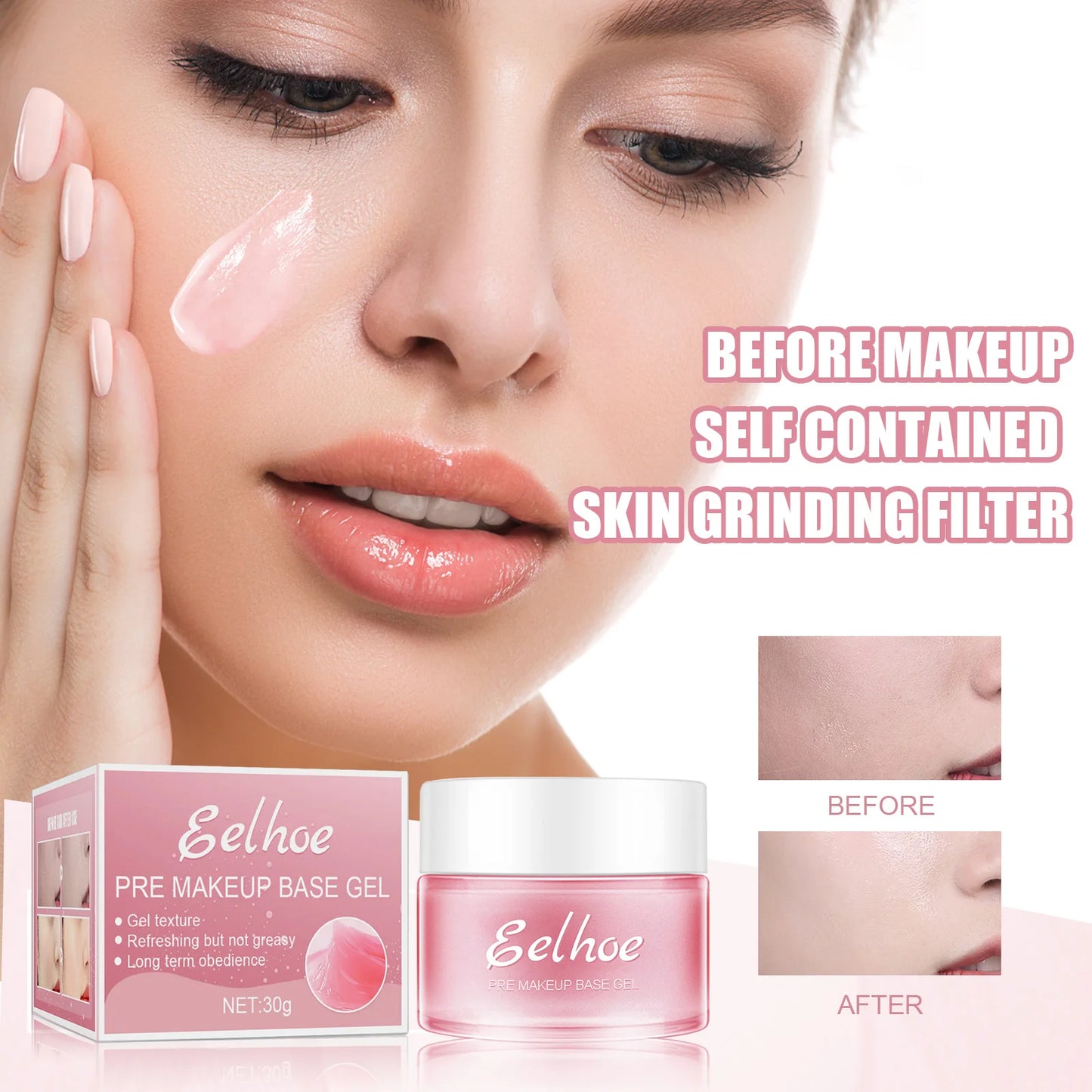 Primer Makeup Base Gel Invisible Pores Shrink Oil Control Brighten Skin Tone Deep Moisturizing Isolation Face Makeup Primer 30g