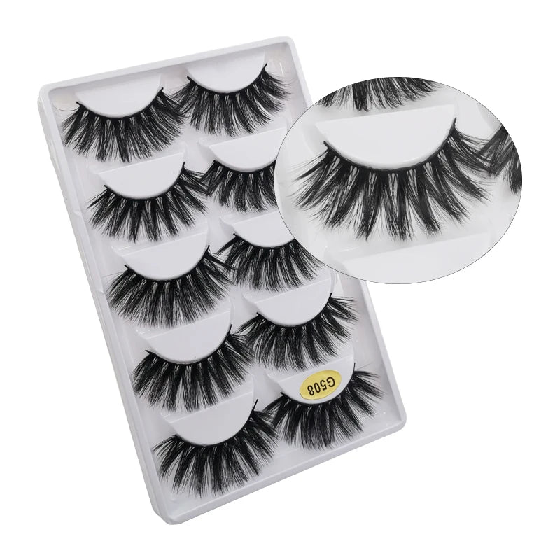 5/3pairs makeup eyelashes soft fluffy lashes false eyelashes dramatic 3d mink lashes lash extension make up 3d cilios faux cils