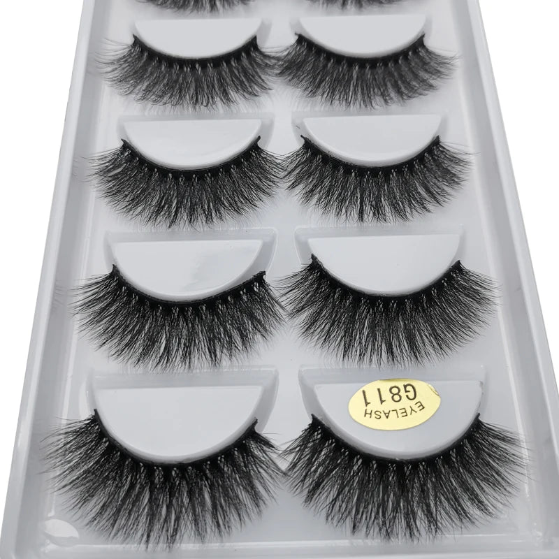 5/3pairs makeup eyelashes soft fluffy lashes false eyelashes dramatic 3d mink lashes lash extension make up 3d cilios faux cils