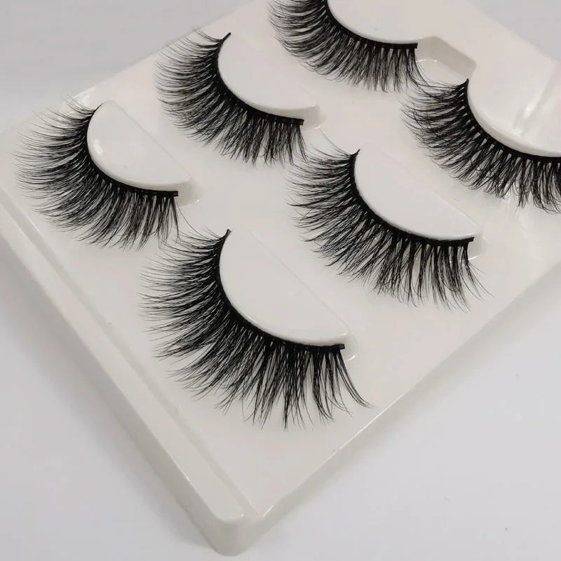 SHIDISHANGPIN 3 Pairs 29 Styles 3D Faux Mink Hair Soft False Eyelashes Fluffy Wispy Thick Lashes Handmade Lash Eye Makeup Tools
