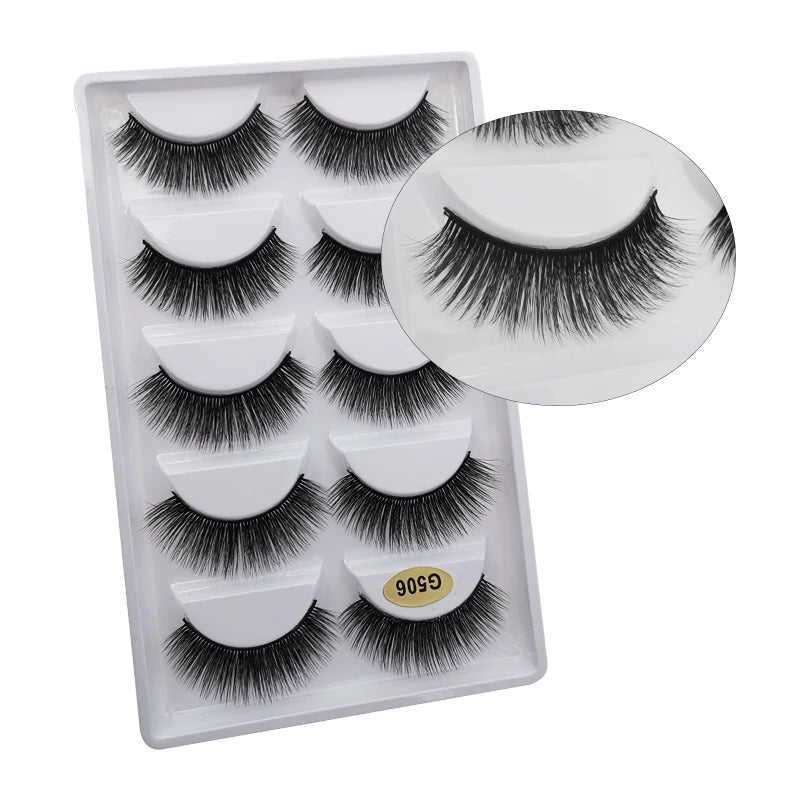 5/3pairs makeup eyelashes soft fluffy lashes false eyelashes dramatic 3d mink lashes lash extension make up 3d cilios faux cils