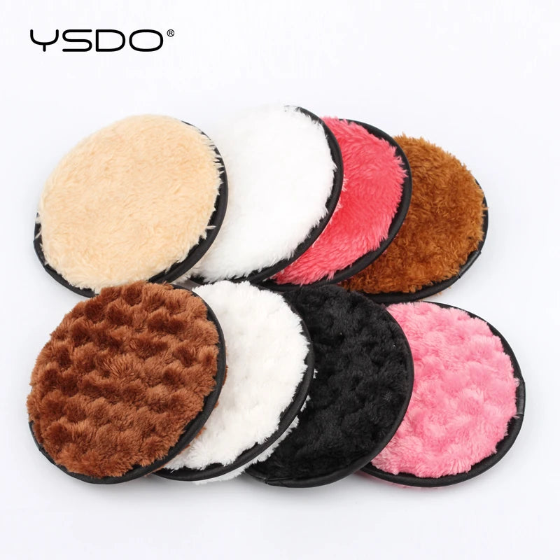 3PCS Reusable Makeup Remover Pads Cotton Wipes Microfiber Make Up Removal Sponge Cotton Cleaning Pads Tool Washable Sponge Pad