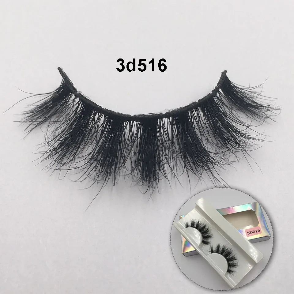 RED SIREN 15mm-20mm Fluffy Mink Lashes Makeup Dramatic Messy Natural Mink Eyelashes