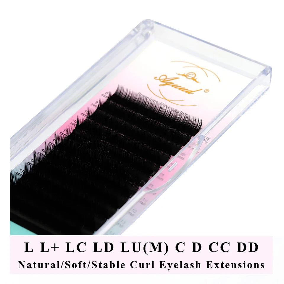 AGUUD L L+ LC LD M C D CC DD Curl Individual Eyelashes False Eyelash Extensions Mink Volume Eyelash Makeup L Eyelash Extensions