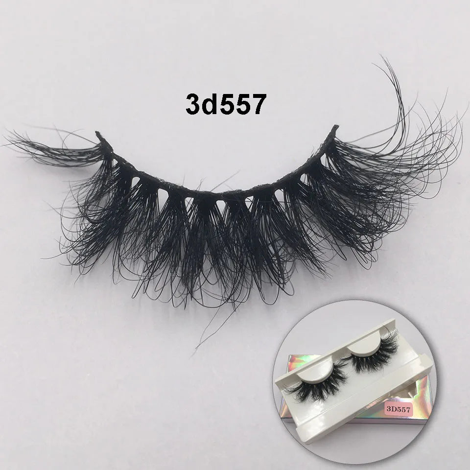 RED SIREN 15mm-20mm Fluffy Mink Lashes Makeup Dramatic Messy Natural Mink Eyelashes