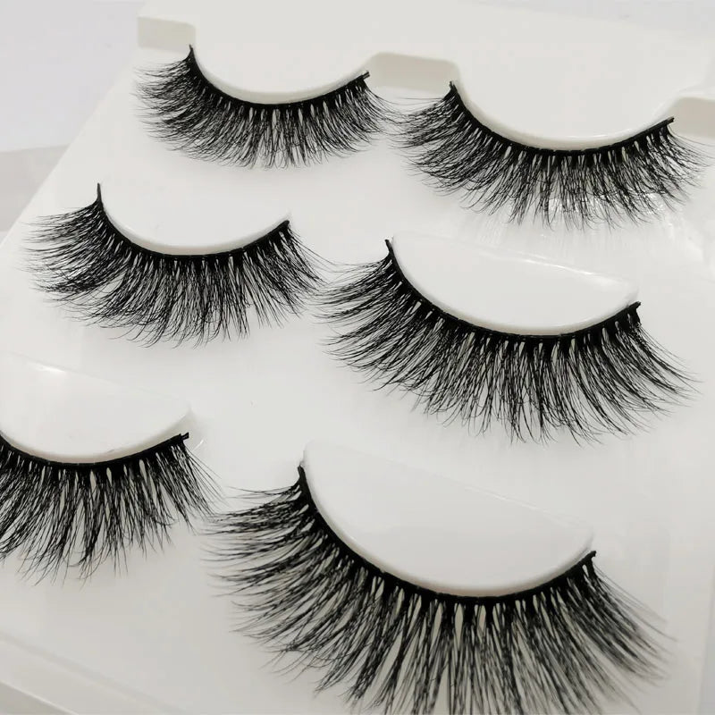 SHIDISHANGPIN 3 Pairs 29 Styles 3D Faux Mink Hair Soft False Eyelashes Fluffy Wispy Thick Lashes Handmade Lash Eye Makeup Tools