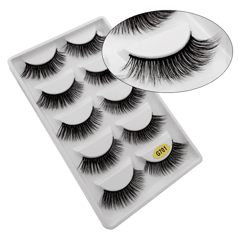 5/3pairs makeup eyelashes soft fluffy lashes false eyelashes dramatic 3d mink lashes lash extension make up 3d cilios faux cils