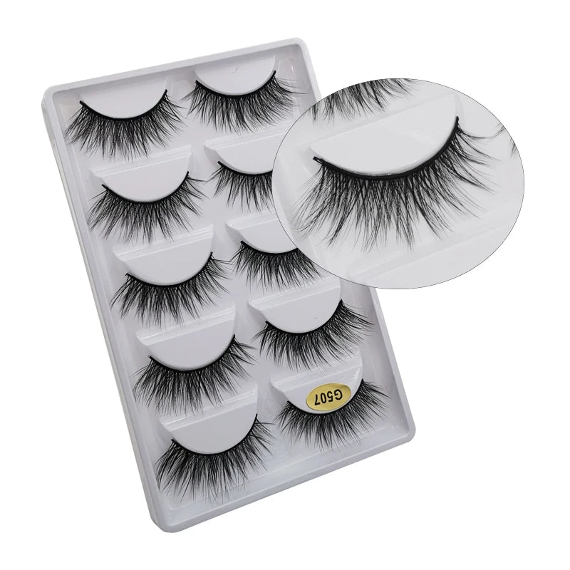 5/3pairs makeup eyelashes soft fluffy lashes false eyelashes dramatic 3d mink lashes lash extension make up 3d cilios faux cils