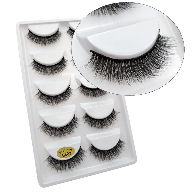 5/3pairs makeup eyelashes soft fluffy lashes false eyelashes dramatic 3d mink lashes lash extension make up 3d cilios faux cils