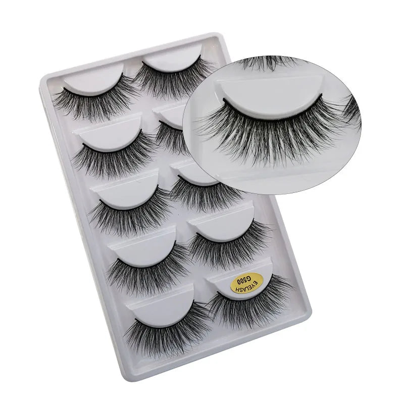 5/3pairs makeup eyelashes soft fluffy lashes false eyelashes dramatic 3d mink lashes lash extension make up 3d cilios faux cils