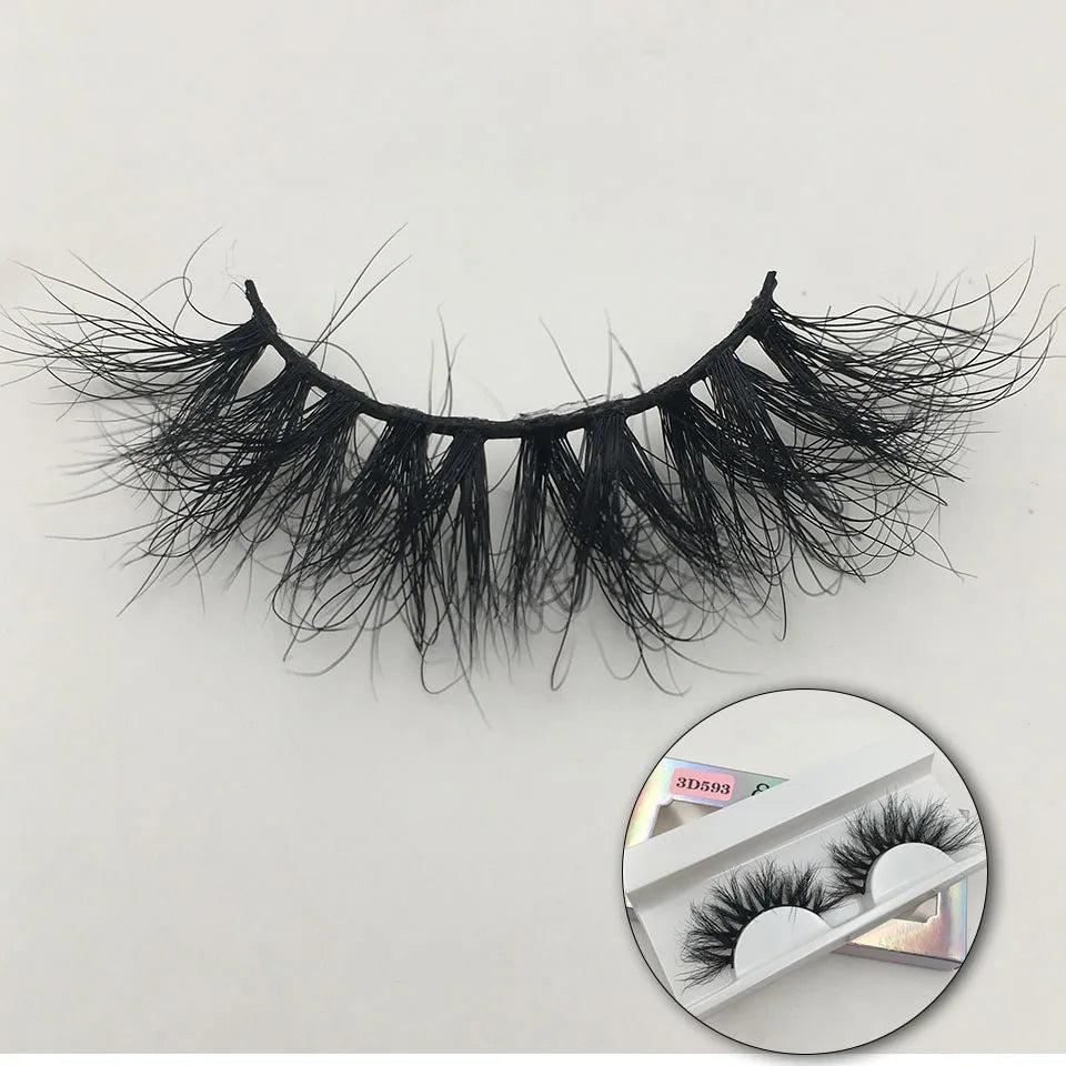 RED SIREN 15mm-20mm Fluffy Mink Lashes Makeup Dramatic Messy Natural Mink Eyelashes