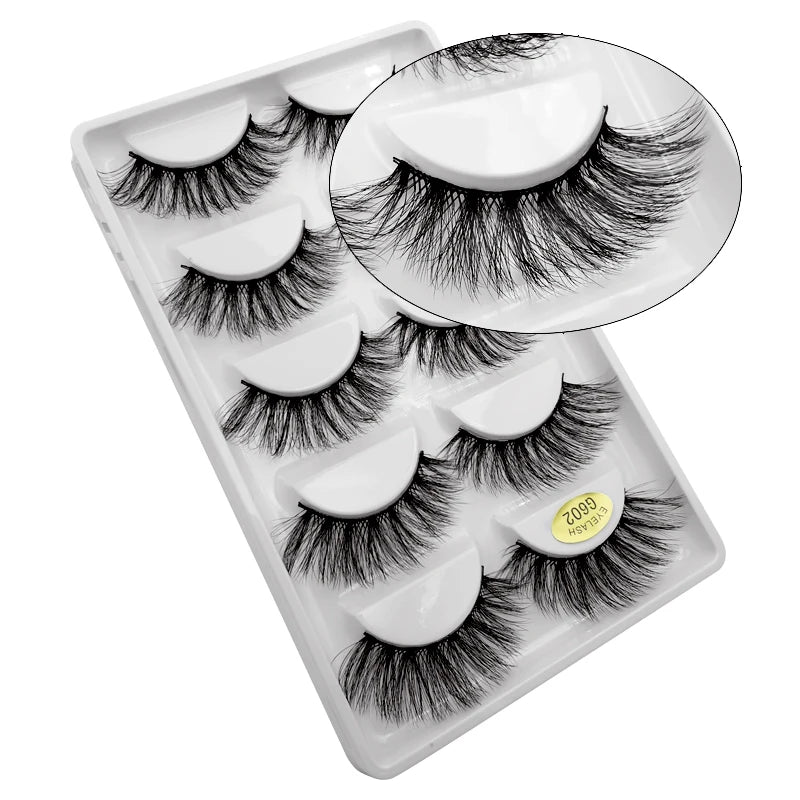 5/3pairs makeup eyelashes soft fluffy lashes false eyelashes dramatic 3d mink lashes lash extension make up 3d cilios faux cils