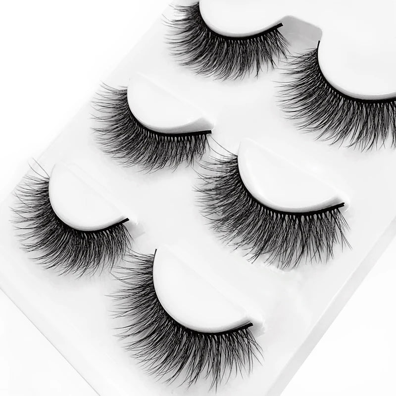 SHIDISHANGPIN 3 Pairs 29 Styles 3D Faux Mink Hair Soft False Eyelashes Fluffy Wispy Thick Lashes Handmade Lash Eye Makeup Tools