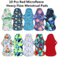 10pcs Organic Bamboo Charcoal Washable Hygiene Menstrual Pads Heavy Flow Sanitary Pads Lady Cloth Pad Reusable Pads