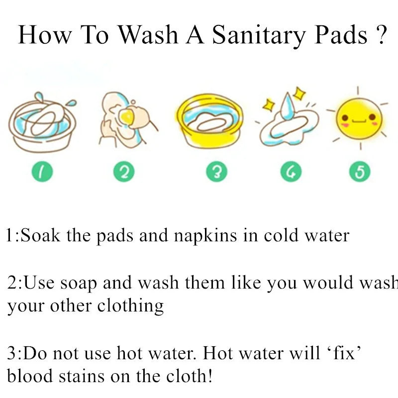 10pcs Organic Bamboo Charcoal Washable Hygiene Menstrual Pads Heavy Flow Sanitary Pads Lady Cloth Pad Reusable Pads