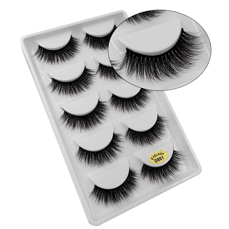 5/3pairs makeup eyelashes soft fluffy lashes false eyelashes dramatic 3d mink lashes lash extension make up 3d cilios faux cils
