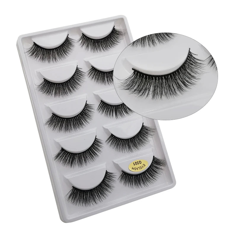 5/3pairs makeup eyelashes soft fluffy lashes false eyelashes dramatic 3d mink lashes lash extension make up 3d cilios faux cils