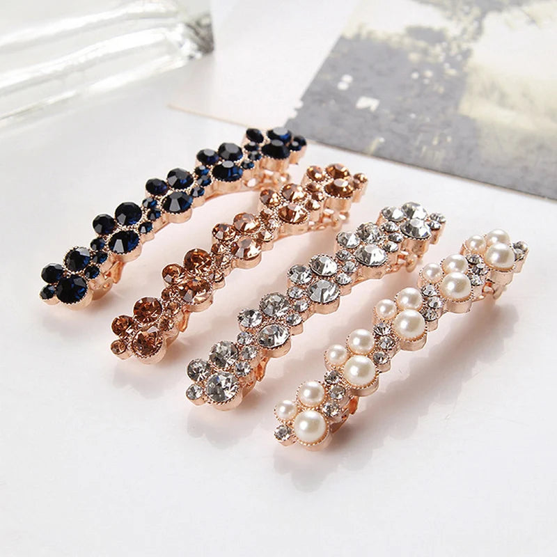 Korean Crystal Pearl Spring Hair Clips Pins for Women Girls Elegant Barrettes Hairpins Hairgrips Headwear Hair Accessories