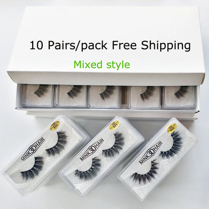 10 Pairs 3D Mink Lashes Vendors Natural False Eyelashes Makeup Eye Lashes Fake Eyelashes Bulk