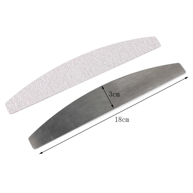 100Pcs Replacement  SandPaper Nail File With Metal Handle Removable  Buffer 100/180 Double-sided Strips Manicure Nail Art Files